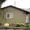 Ochoco Dental Clinic. Back of building includes  waterfall and reflecting pond.