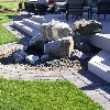 Residence off of McKay Rd. Prineville, Or. Back Yard Pondless water feature with autofill, auto irrigation and landscape lighting.