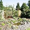 Residence, Ochoco Heights, Prineville, Or. waterfall,  pond, shrub and beds.